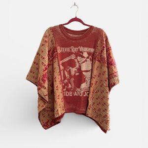 STEVIE RAY VAUGHAN Upcycled Band Tee Top Handmade Oversized Granny D Originals